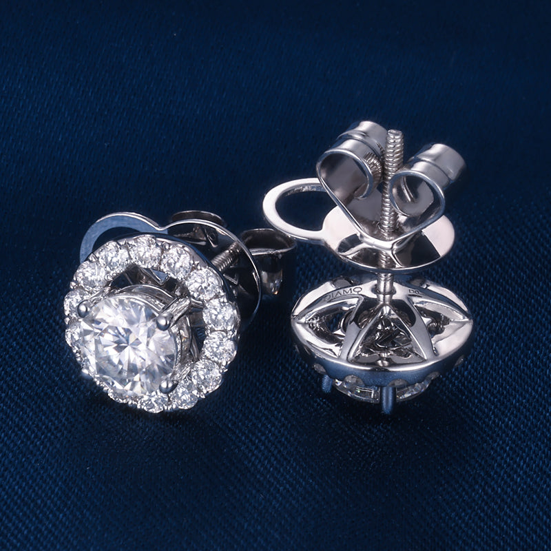 Kolczyki „Moissanit w wieńcu”