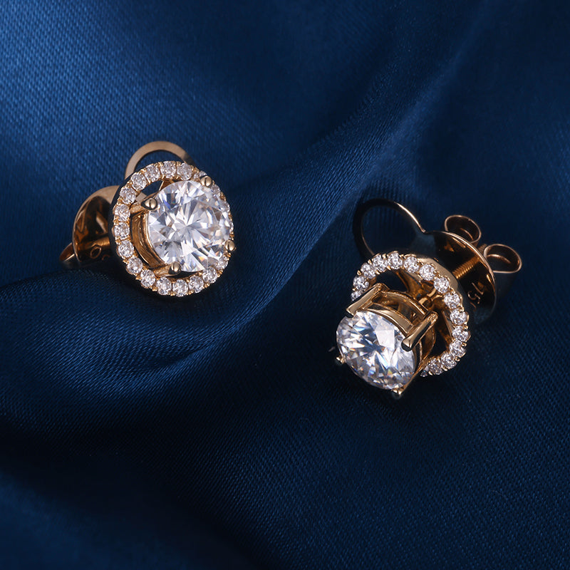 Kolczyki „Moissanit w wieńcu”