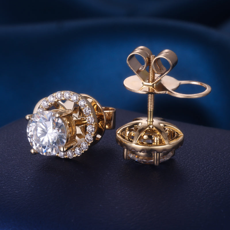 Kolczyki „Moissanit w wieńcu”