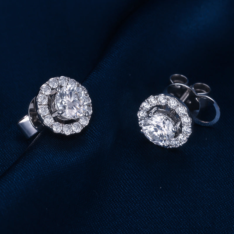 Kolczyki „Moissanit w wieńcu”