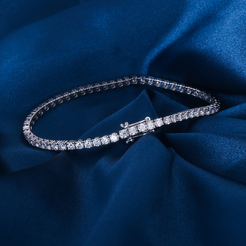 Bransoletka tenisowa z moissanitami (lab diamond)