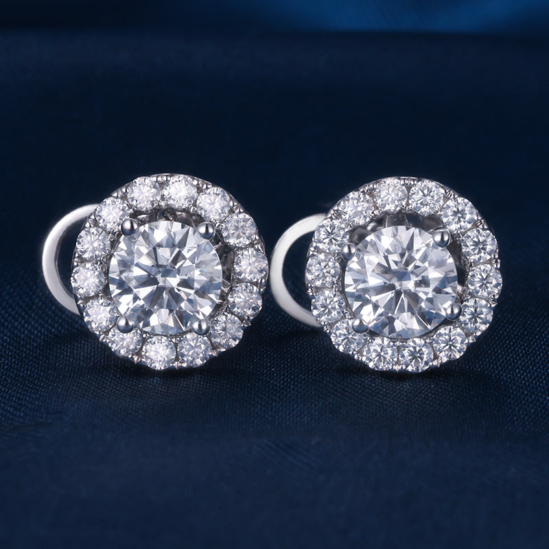 Kolczyki „Moissanit w wieńcu”