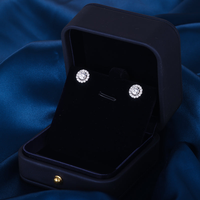 Kolczyki „Moissanit w wieńcu”