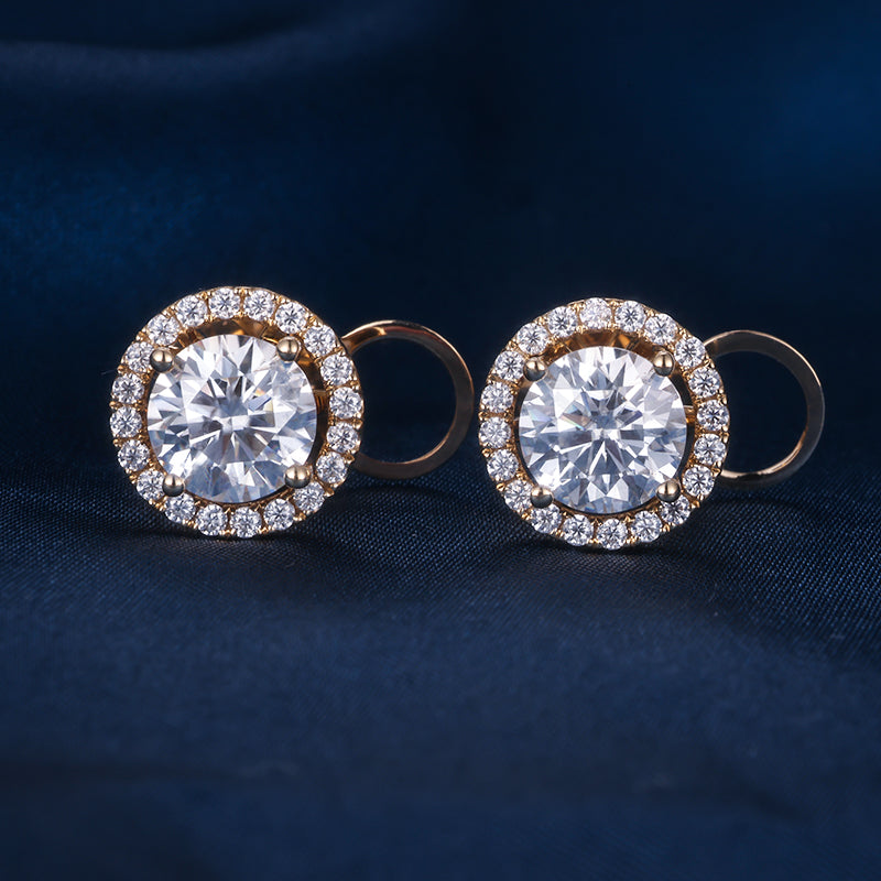 Kolczyki „Moissanit w wieńcu”