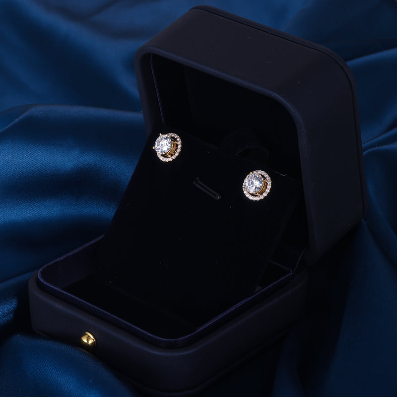 Kolczyki „Moissanit w wieńcu”